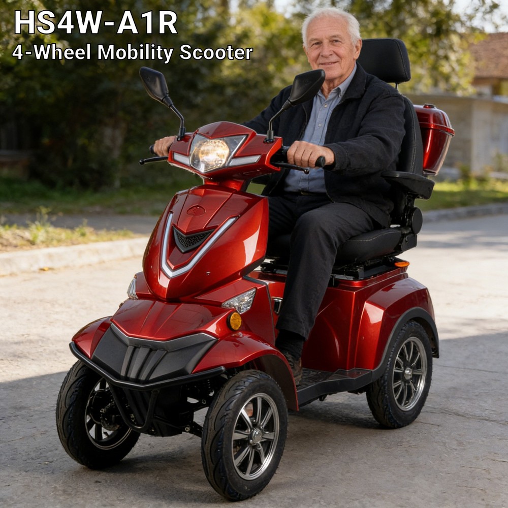4-Wheel Electric Mobility Scooter for Adults & Seniors 15.5mph 25-37 Miles Range