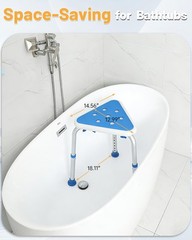 Triangular Corner Shower Chair SpaceSaving Bath Stool Adjustable Seat Tub