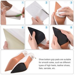4Pcs Shoe Sole Protector 5.12″x3.15″ Shoe Bottom Grip Pads for High-Heels Black
