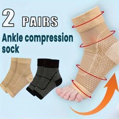 2 Pairs Compression Socks Plantar Fasciitis Arch Ankle Running Support Men Women