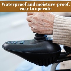 2 Sets Controller Knob and Gaiter for Electric Wheelchair, Universal Black
