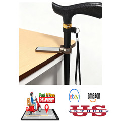Walking Cane Holder Clip for Canes Crutches Wheelchairs Support for Seniors and