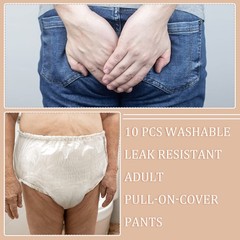 Weewooday 10 Pcs Waterproof Incontinence Underpants Plastic Pants Incontinence