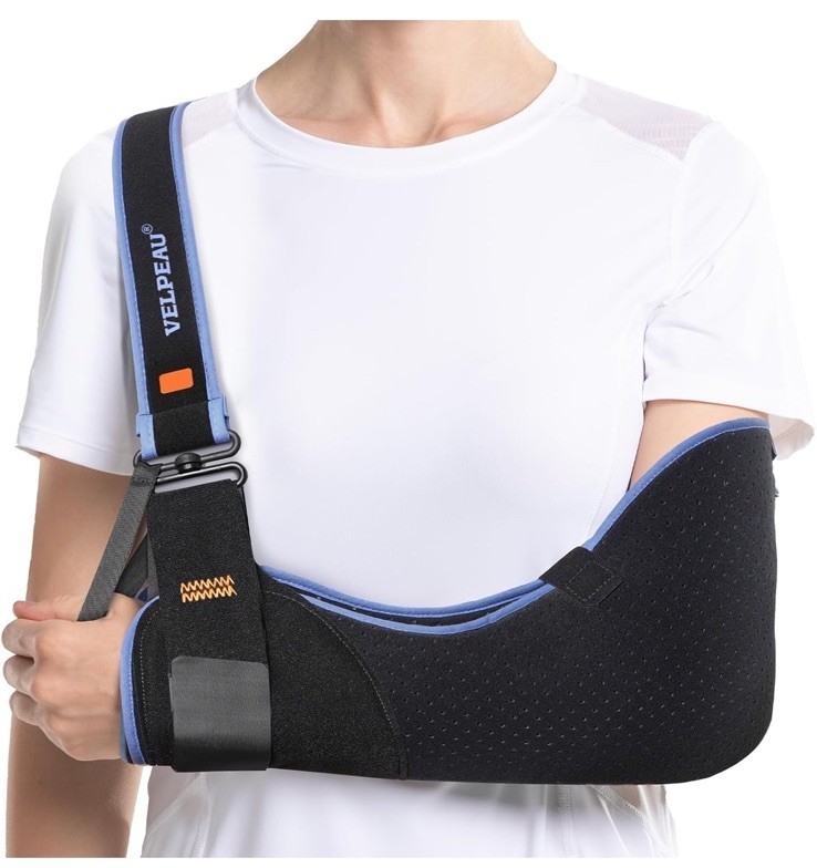 VELPEAU Arm Sling Shoulder Immobilizer, Right Or Left, Medium, Bust 29.5″-33.5″