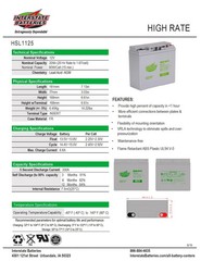 Interstate Battery – HSL1125 – 12 volt 22 amp – High Rate