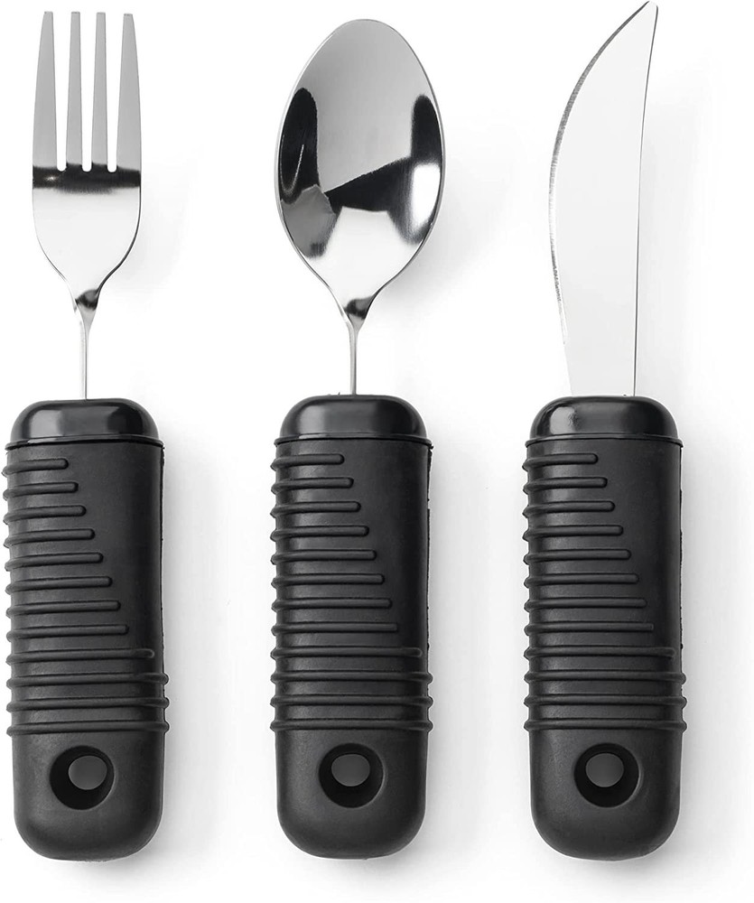 Weighted Utensils Set – 3-Piece Heavy Duty, Stainless Steel Fork, Knife, Spoon