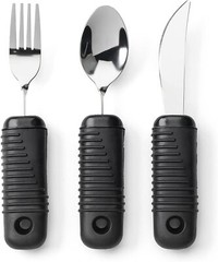 Weighted Utensils Set – 3-Piece Heavy Duty, Stainless Steel Fork, Knife, Spoon