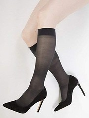 Black Knee High Compression Socks 8 15 mmHg for Circulation and Leg Support