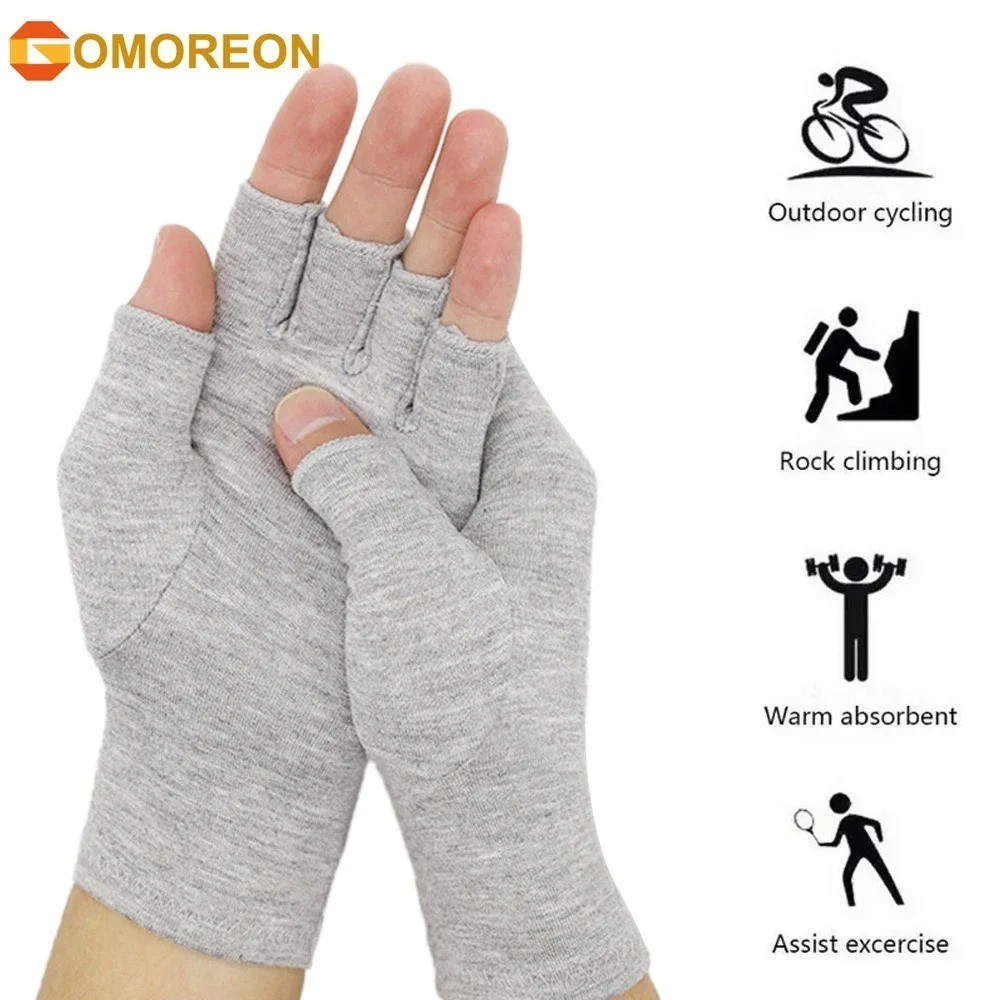 1 Pair Bamboo Gloves Compression Arthritis Glove Wrist Support Joint Pain Relief