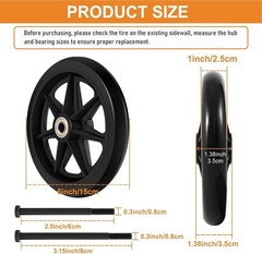2Pcs 6 Inch Replacement Wheelchair Wheels for Walkers – Environmentally Friendly