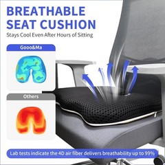Compact Breathable Seat Cushion: U-Shape Design for Office, Car, and Gaming Use