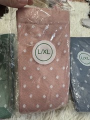L/XL Compression Socks – 3 Pairs Polka Dots Blue Pink Sage