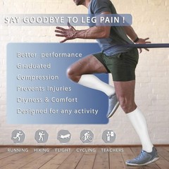 Compression Socks 15-20 mmHg for Men & Women – 8 Pairs for Circulation, Travel,