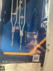 Medline Teen Standard Underarm Crutches Push-Button Adjustable 300 lb MDSV80536