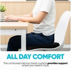 Enhance Sitting Experience: Non-Slip Memory Foam Cushion for Office and Gaming