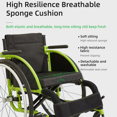 Aluminum Foldable Lightweight 24lb Manual Wheelchair Adult Sport Wheelchair FDA