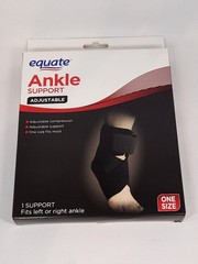 Equate Adjustable Ankle Support Brace One Size Fits Most Left/Right Black
