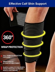 Calf Compression Sleeve Elastic Bandage Wrap, 2 Pack Leg Compression Shin Spl…