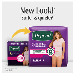 Depend Night Defense Adult Underwear Women Small 64 Count Overnight