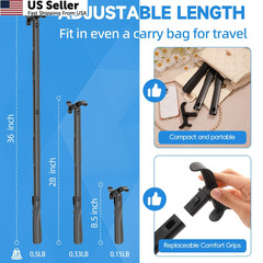 36 Inch Adjustable Long Handled Shoe Horn – Dressing Stick Aid for Black