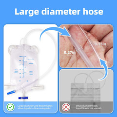 Latex External Catheter Set Self-Sealing Leg Bag 500ml + 2000ml Urine Bags