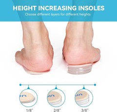Soft Gel Heel Lift Inserts – Customizable 3-Layer Design for Superior Relief