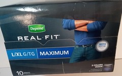 Depends® Real Fit® Briefs for Men (Size: Large/Extra Large 38 – 50″) 10 Pack*