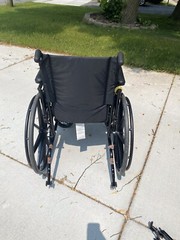 used invacare wheelchair, cushioned seat, used 2 months, very clean, 40 pounds