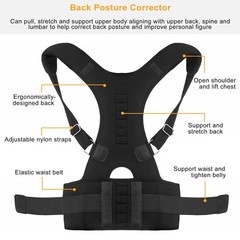 Adjustable Magnetic Posture Corrector Back Lumbar Support Brace Belt