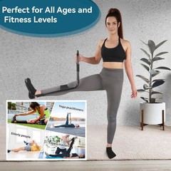 Hamstring Stretcher, Knee Extension Device, Lower Back, Hip & Calf Black