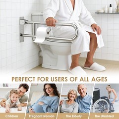 Toilet Grab Bar Support Rail 29.5 Inch, Anti-Slip Knurled Handicap Bathroom Safe