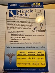 Miracle Socks Snti Fatigue Compression Socks Unisex size S/M New