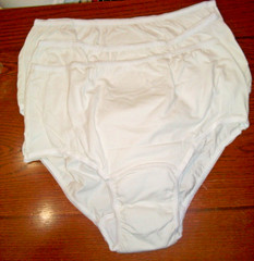 SEA CARE PLUS 2X LOT 3 WHITE COTTON STRETCH INCONTINENCE UNDERWEAR PANTIES BRIEF