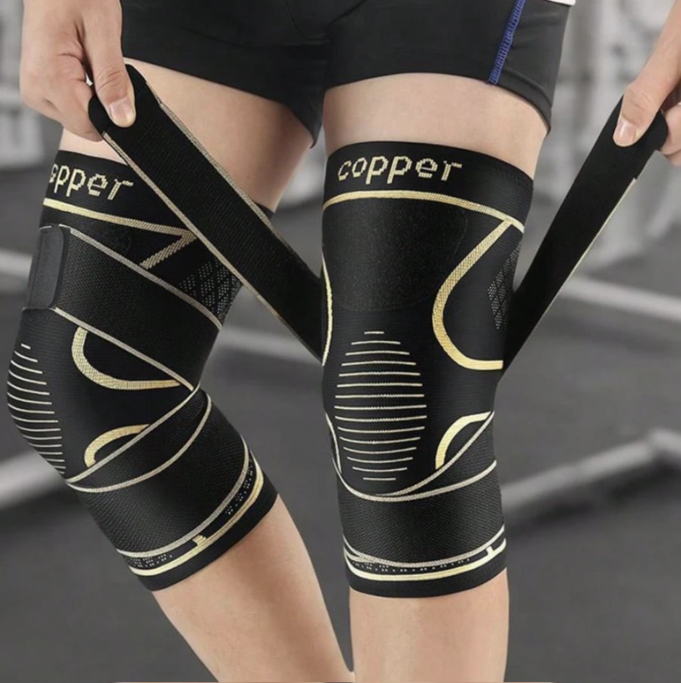 2 Pcs Copper Knee Compression Sleeve Plus Size Joint Support Running Gym Unisex