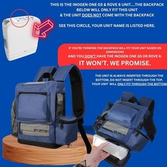 Navy Blue O2TOTES Backpack for Inogen G5/Rove 6 – Water Resistant & Functional
