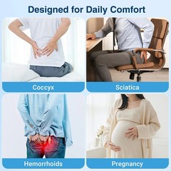 Donut Pillow for Tailbone Pain, Hemorrhoids – Cooling Gel Memory Foam Chair Seat