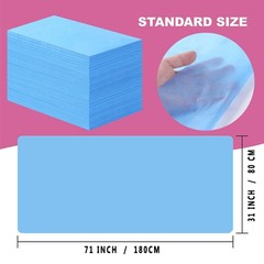 Disposable Bed Sheets 100 Pcs 31″ x 71″ Breathable Non Woven 100pcs, Blue