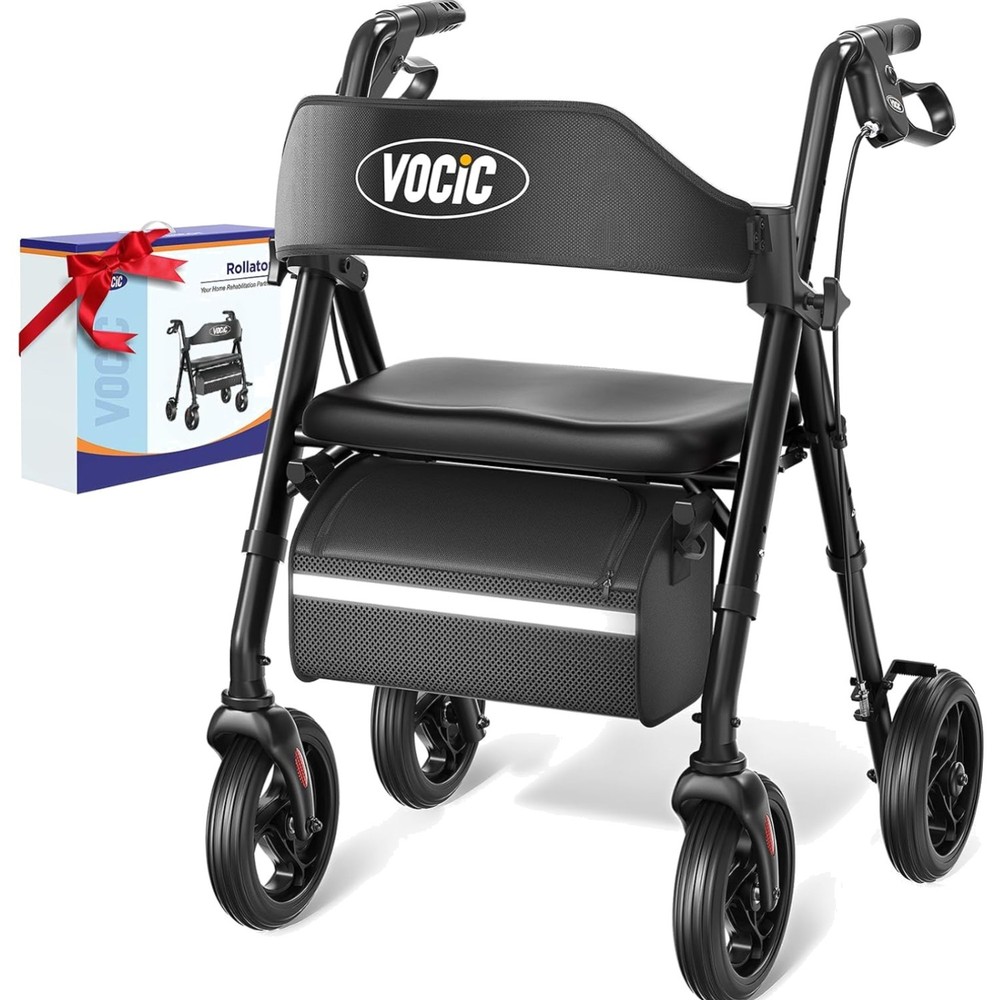 Walkers for Seniors, Z21 Rollator Walker with Seat Supports 350lb, 8″ Big Whe…