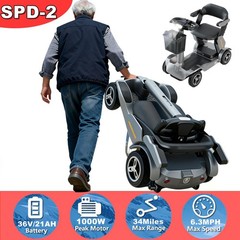 GLIDEZONE Peak 1000W 4Wheel Mobility Scooter Wheelchair Device 35Mi Travel/Elder