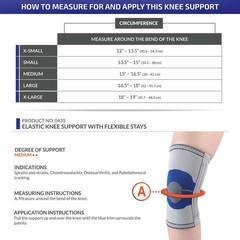 Champion Elastic Knee Support Compression Sleeve, X-Small, Gray (Side Stays)
