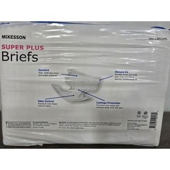 McKesson 24 Adult Super Plus Moderate Disposable Briefs Tab Diapers Medium 32-44