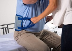 Patient Aid Transfer Sling – Moving Assist Hoist Gait Belt Medium, Blue-grey