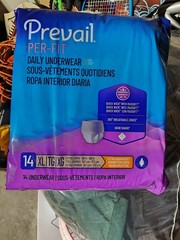 Prevail Daily Disposable Underwear 56 Count XL, Extra Absorbency, 4pk of 14