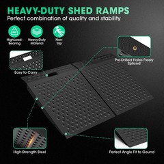 29″x48″ Shed Ramp for Riding Mower 1500LB Anti-Slip Punch Plate Ramp for ATV 2PC
