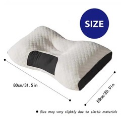 2PC Cervical Neck Pillow Set Ergonomic Orthopedic Contour Memory Foam Support Si
