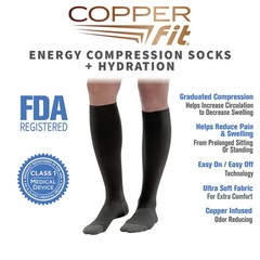 Copperfit Energy compression socks, black, l/xl, NIB