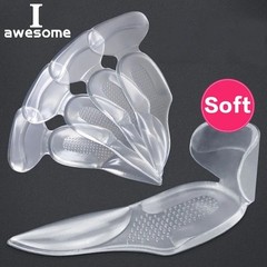 4D Women Silicone Gel Heel Inserts Insoles Professional Orthotic Arch Support In