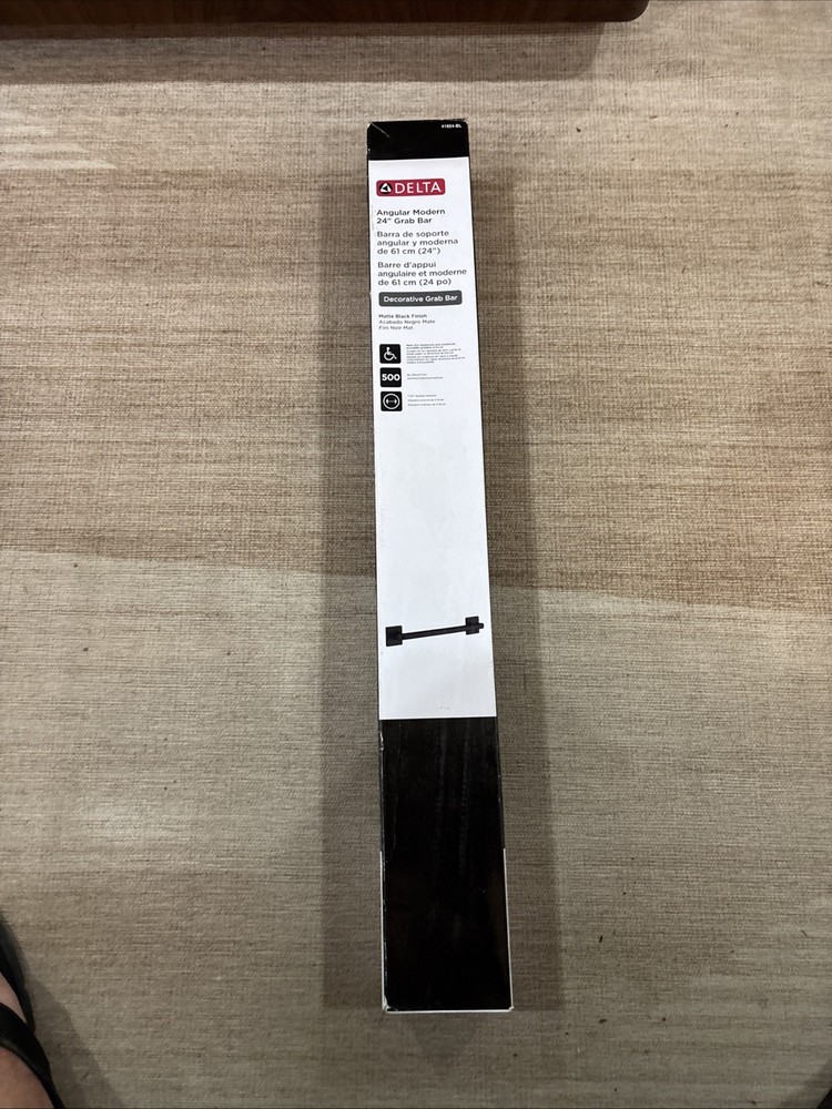 DELTA Angular Modern Grab Bar 41924-BL 24 inch Grab Bar in Matte BLACK Finnish