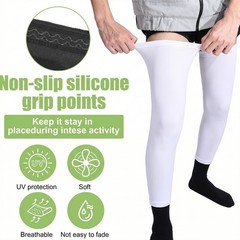 3 Pairs Compression Leg Sleeves, Full Length Leg Sleeves with Anti Slip Silic…