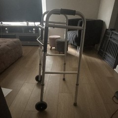 Guardian 2-Wheel Adjustable Height Walking Frame Walker, Aluminum, Silver/Gray